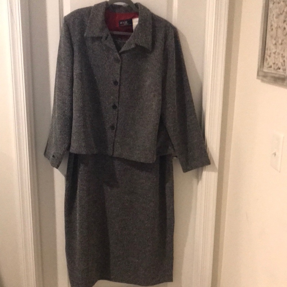 M.H.M Woman grey dress with matching suit jacket 18w
